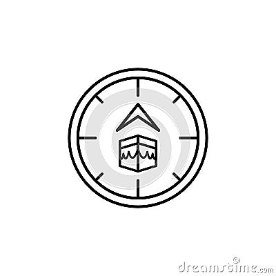 Qibla, compas, kaaba icon. Simple line, outline vector religion icons for ui and ux, website or mobile application Stock Photo
