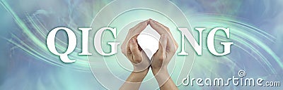 Qigong healing hands concept banner Stock Photo