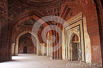 Qila-i-kuna Mosque, Purana Qila, New Delhi Stock Photo