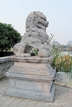 Qilin asian mythological statue Stock Photo