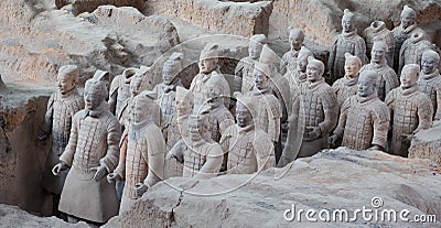 Qin dynasty Terracotta Army, Xian (Sian), China Editorial Stock Photo