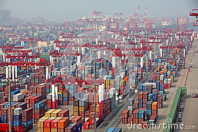 Qingdao Port Container Terminal Editorial Stock Photo