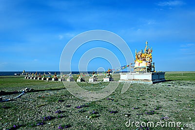 Qinghai Lake scenery along the way Editorial Stock Photo