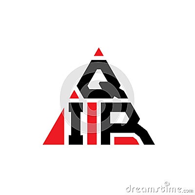 QIR triangle letter logo design with triangle shape. QIR triangle logo design monogram. QIR triangle vector logo template with red Vector Illustration