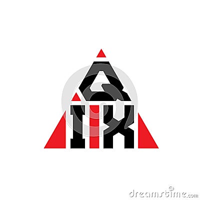 QIZ triangle letter logo design with triangle shape. QIZ triangle logo design monogram. QIZ triangle vector logo template with red Vector Illustration