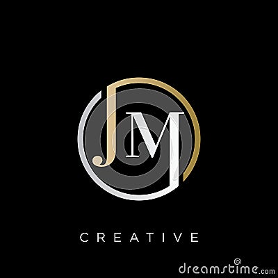 JM LOGO SHIELD luxury design vector SYMBOL Vector Illustration