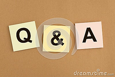 Qna inscription on papers. QA acronym. Q concept. Questions and answers abbreviation Stock Photo