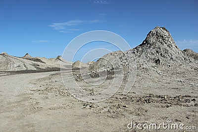 Qobustan mud volcanoes, geology volcano azerbaijan Stock Photo