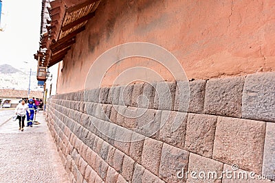 Qorikancha- The Inca temple of the sun -view from the outside Cusco -Peru 98 Editorial Stock Photo