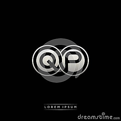 QP initial letter linked circle capital monogram logo modern template silver color version Vector Illustration