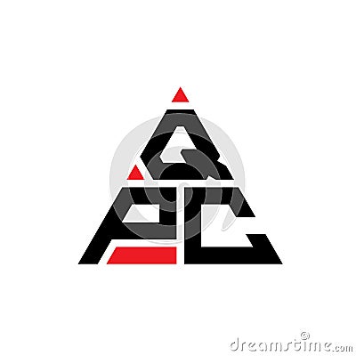 QPC triangle letter logo design with triangle shape. QPC triangle logo design monogram. QPC triangle vector logo template with red Vector Illustration