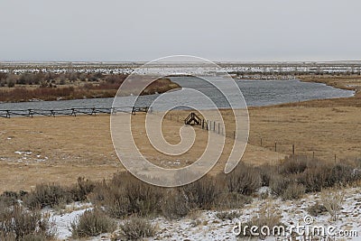 Typical winter landscape at Seedskadee National Wildlife Refuge, Wyoming Stock Photo