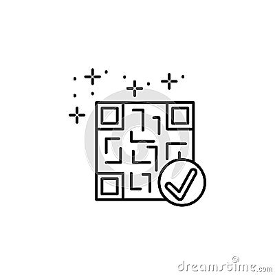 QR code check mark icon. Element of qr code and barcode icon Stock Photo