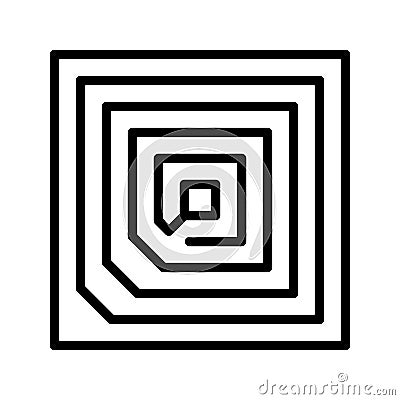 QR Code flat line icon. Wireless RFID chip and radio-frequency identificationscanner, package code, barcode. Outline Vector Illustration