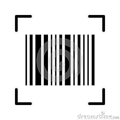QR Code flat line icon. Wireless RFID chip and radio-frequency identificationscanner, package code, barcode. Outline Vector Illustration