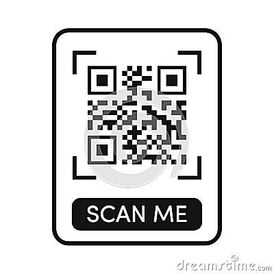 Qr code frame vector line frame Vector Illustration