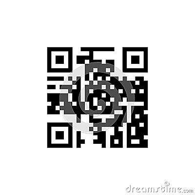 QR code icon. Simple code for mobile phone. Cipher. Digital technology Vector Illustration