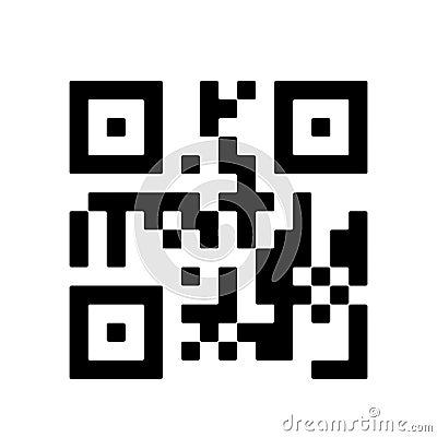 QR code icon on white background. QR code symbol, sign. Vector illustrationisolated Cartoon Illustration
