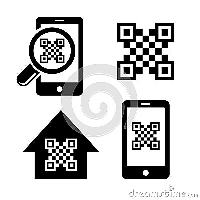 QR code icons set Vector Illustration