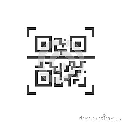 QR code - line design single isolated icon Vector Illustration