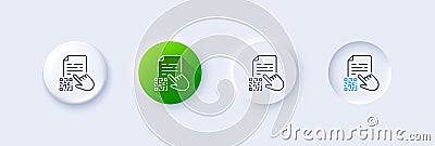 Qr code line icon. Scan barcode sign. Line icons. Vector Vector Illustration