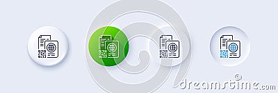 Qr code line icon. Scan barcode sign. Line icons. Vector Vector Illustration
