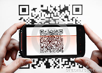 QR code mobile scanner Stock Photo