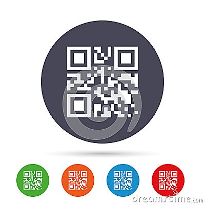 Qr code sign icon. Scan code symbol. Vector Illustration