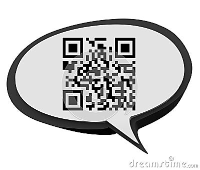 QR Code Speech Bubble Product Information Scan Stock Photo