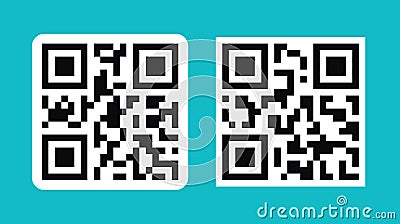 QR code symbol. Digital electronic 2D barcode vector Vector Illustration