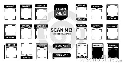Qr code template collection. Scan my tag for payment. QR code mockup. Barcode smartphone id. Mobile phone barcode banner Vector Illustration