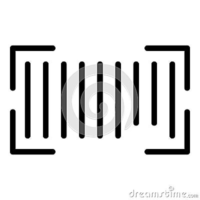 Qr frame icon outline vector. Scan code Vector Illustration