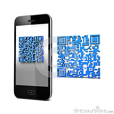 QRcode and Mobile Phone Stock Photo