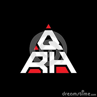 QRF triangle letter logo design with triangle shape. QRF triangle logo design monogram. QRF triangle vector logo template with red Vector Illustration