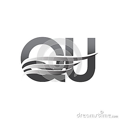 QU logo with space for business name and slogan. Stock Photo