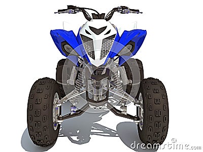 Quad ATV Sport Bike 3D rendering on white background Stock Photo