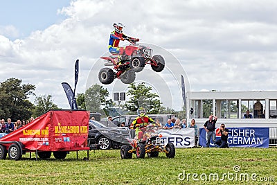 Quad bike airborne. Editorial Stock Photo