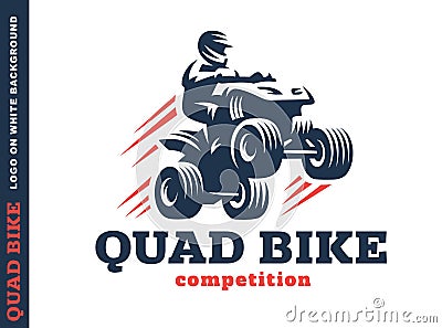 Quad bike competition. Logo design Vector Illustration