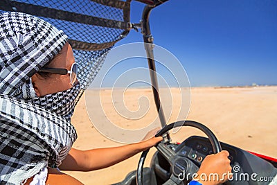 Quad trip on african desert Stock Photo