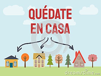 Quadate en casa Vector Illustration