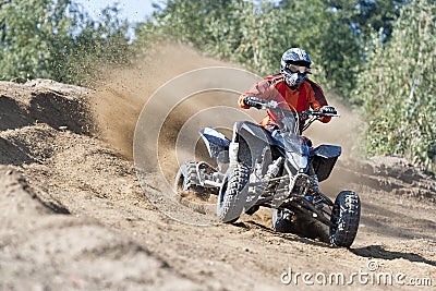 Quadbike Race Driving Stock Photo