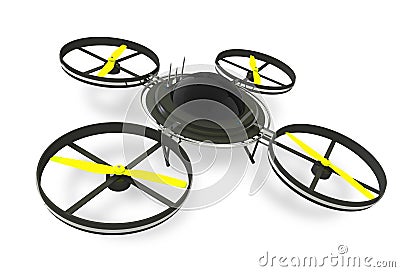 Quadcopter Dron Isolated Stock Photo