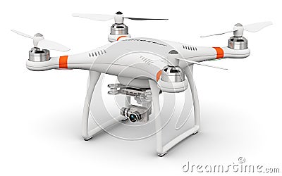 Quadcopter drone with 4K video and photo camera Cartoon Illustration