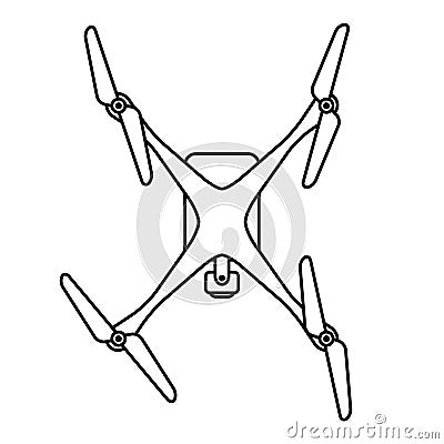 Quadcopter drone from top Vector Illustration