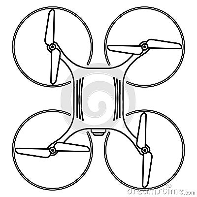 Quadcopter drone from top Vector Illustration