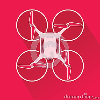 Quadcopter drone from top Vector Illustration