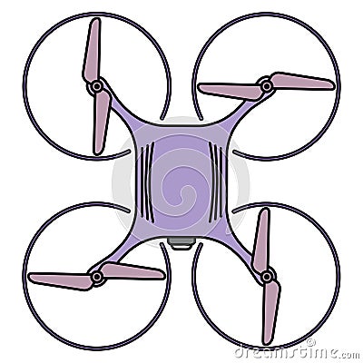 Quadcopter drone from top Vector Illustration