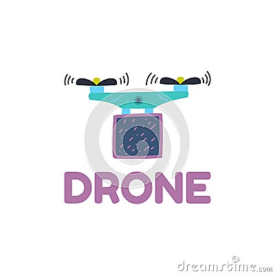 Quadcopter with propeller blades. Vector Illustration