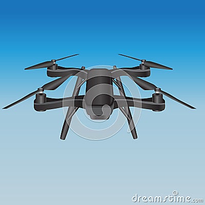 Quadcopter in the sky Vector Illustration