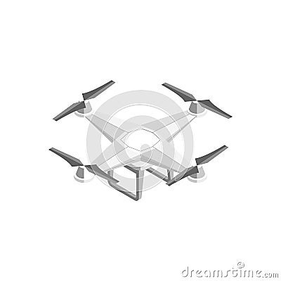 Quadcopter Technology Control Isometric View. Vector Vector Illustration